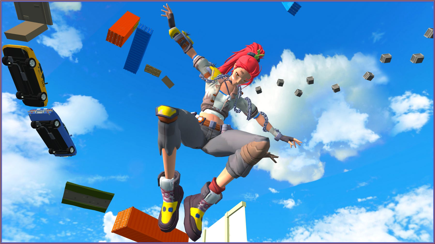 A player's roblox avatar in a vibrant 3d fps game arena